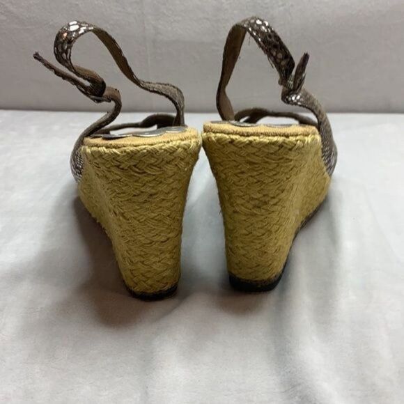 Seychelles Metallic Snake Skin Espadrille Wedges size 10 - Picture 3 of 10